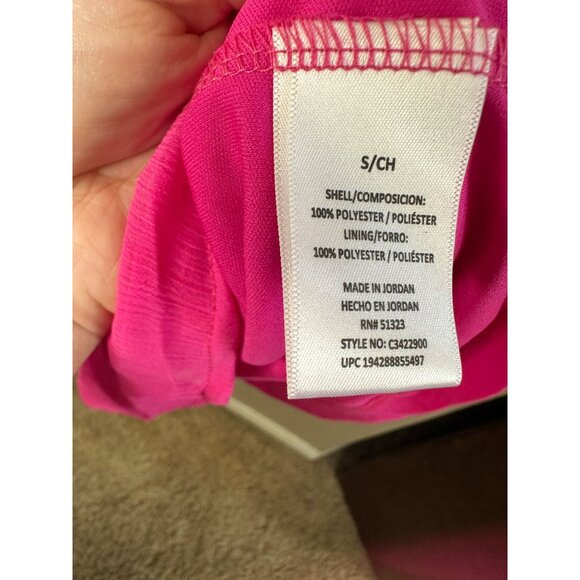 NWT Vince Camuto Womens Pink Long Sleeve Tiered Ruffle Dress Small 100% Polyeste - Picture 5 of 8